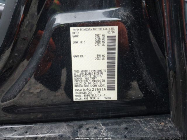 1N4AL3AP9GC236816 Nissan Altima 2.5 Sl