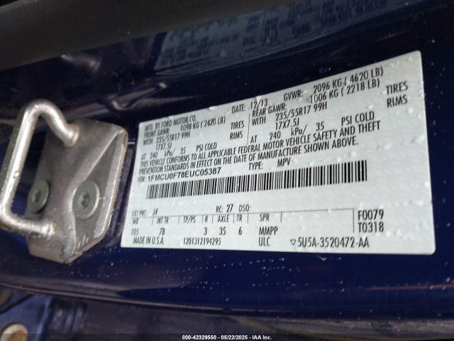 1FMCU0F78EUC05387 Ford ESCAPE S
