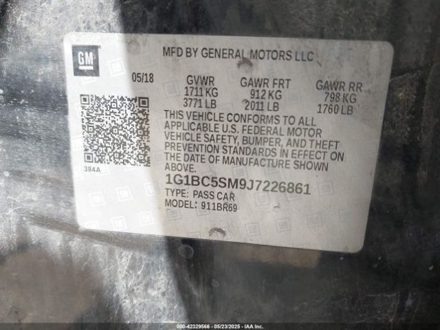 1G1BC5SM9J7226861 Chevrolet Cruze Ls Auto