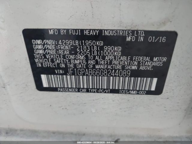 JF1GPAB66G8244089 Subaru Impreza 2.0i Premium