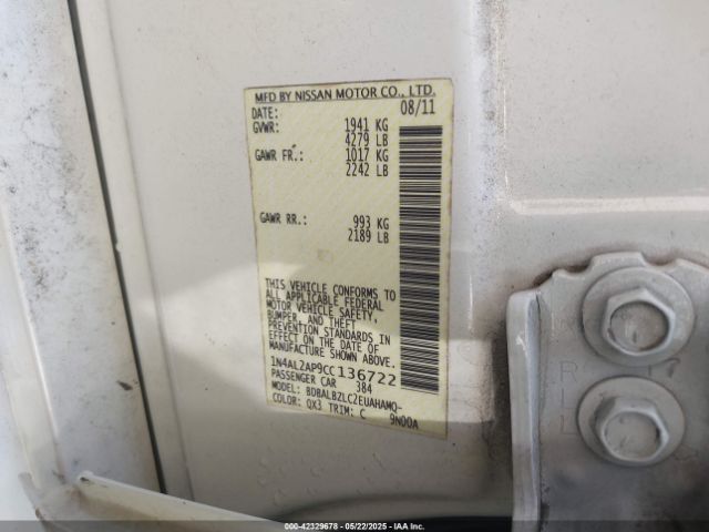 2012 NISSAN ALTIMA 1N4AL2AP9CC136722 Photo 8