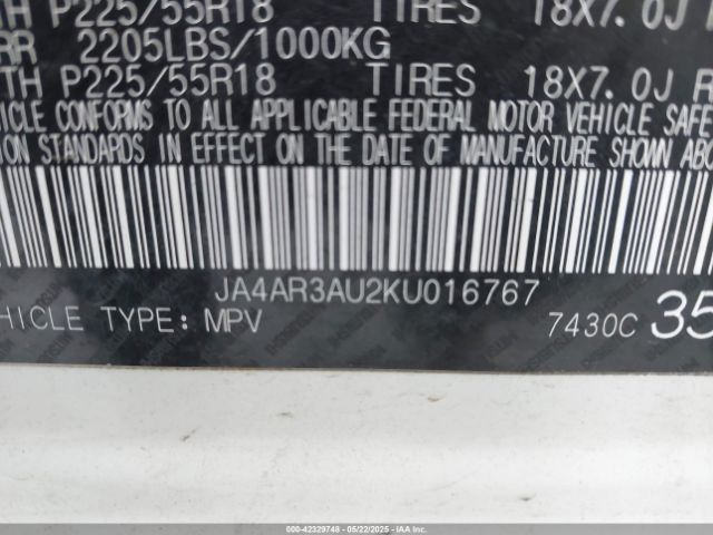 2019 MITSUBISHI OUTLANDER SPORT JA4AR3AU2KU016767 Photo 8