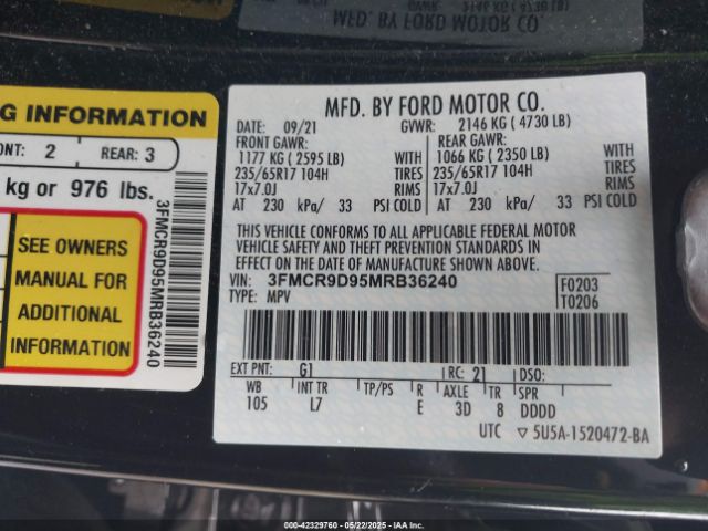 2021 FORD BRONCO SPORT 3FMCR9D95MRB36240 Photo 8