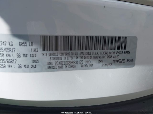 2C4RC1DG6HR831175 Chrysler Pacifica Touring