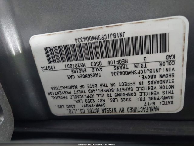 JN1BJ1CP3HW004334 Nissan Rogue Sport Sl