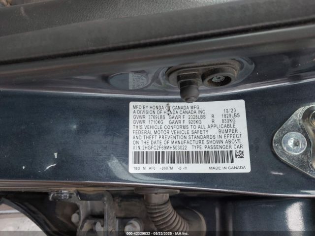 2021 HONDA CIVIC 2HGFC2F69MH503022 Photo 8