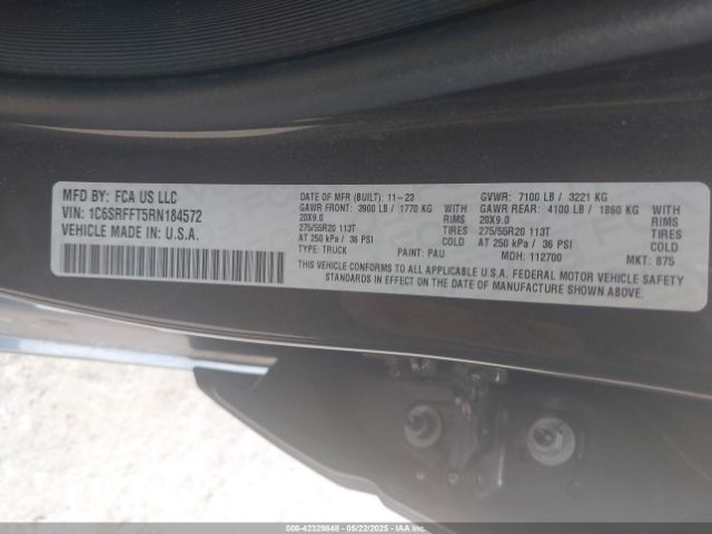 2024 RAM 1500 1C6SRFFT5RN184572 Photo 8