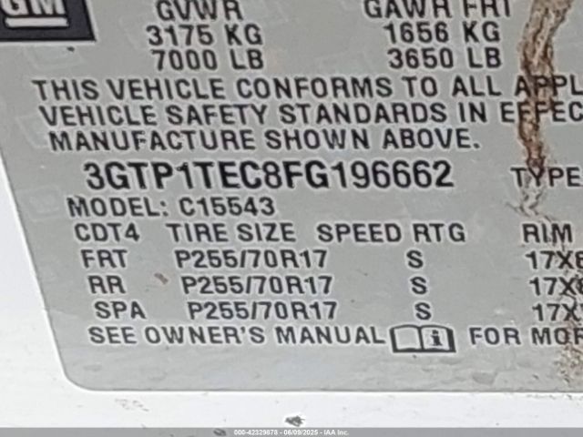 3GTP1TEC8FG196662 GMC SIERRA 1500