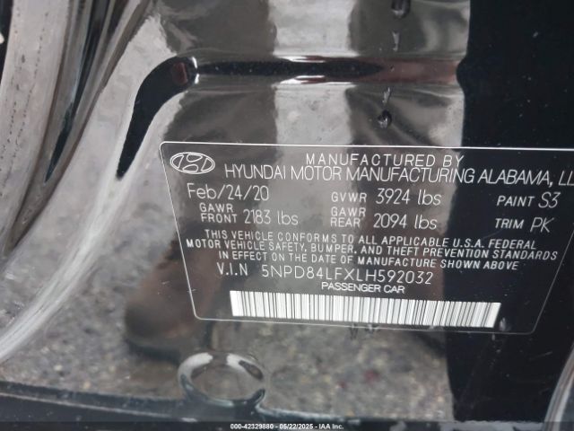 5NPD84LFXLH592032 Hyundai Elantra Value Edition