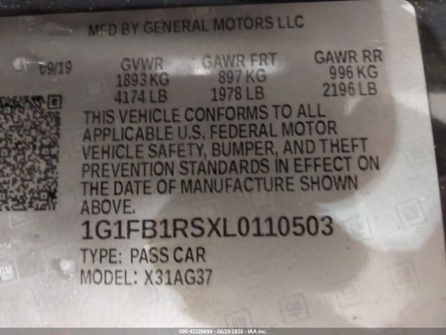 2020 CHEVROLET CAMARO 1G1FB1RSXL0110503 Photo 8