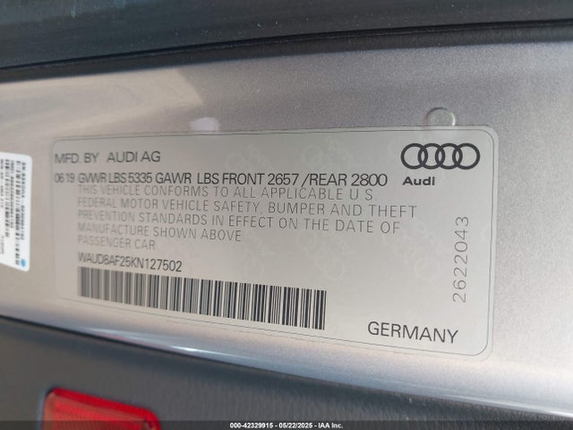 2019 AUDI A6 WAUD8AF25KN127502 Photo 8
