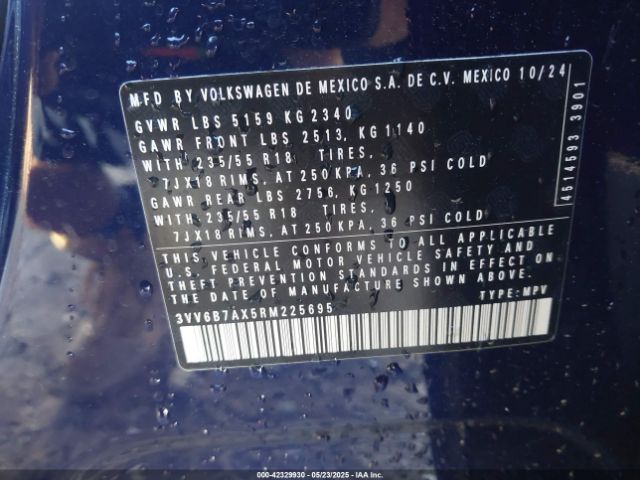 2024 VOLKSWAGEN TIGUAN 3VV6B7AX5RM225695 Photo 8