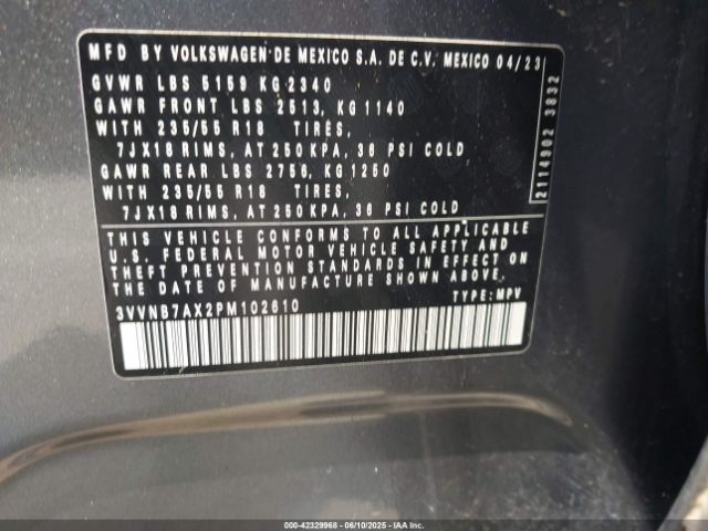2023 VOLKSWAGEN TIGUAN 3VVNB7AX2PM102610 Photo 8