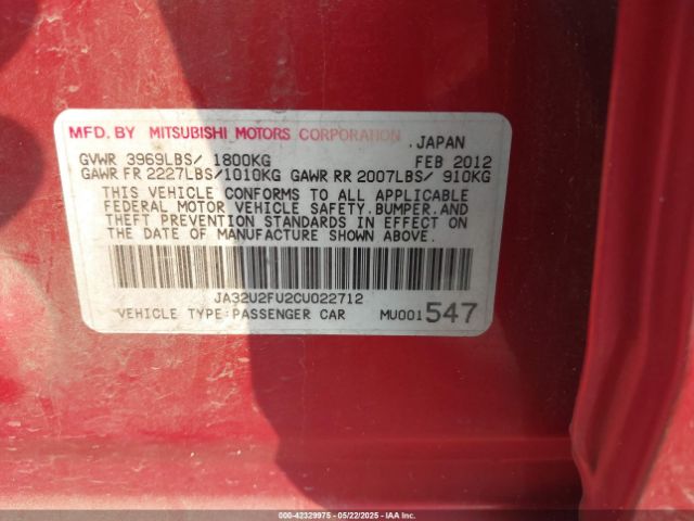 2012 MITSUBISHI LANCER JA32U2FU2CU022712 Photo 8