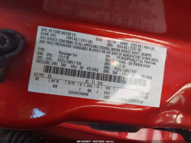 1FADP5AU7JL104146 Ford C-max Hybrid Se