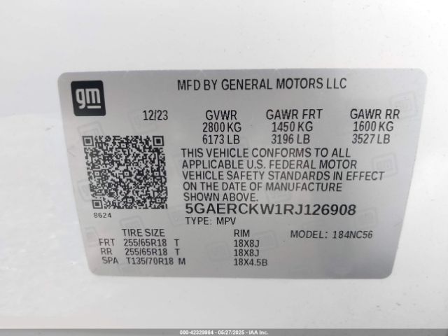 5GAERCKW1RJ126908 Buick Enclave Premium Fwd