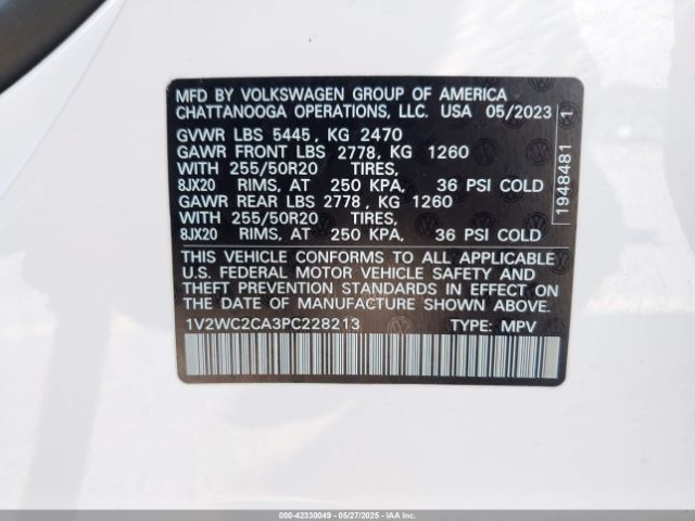 2023 VOLKSWAGEN ATLAS CROSS SPORT 1V2WC2CA3PC228213 Photo 8