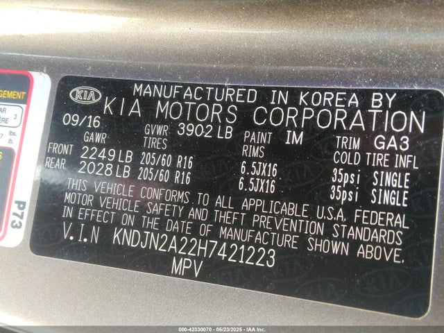 KNDJN2A22H7421223 KIA Soul