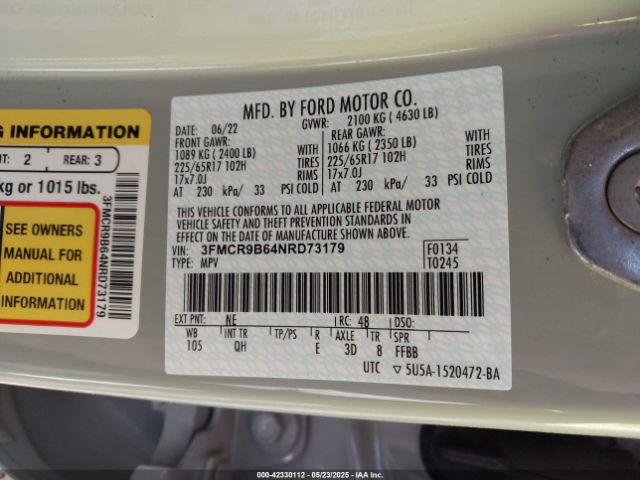 2022 FORD BRONCO SPORT 3FMCR9B64NRD73179 Photo 8