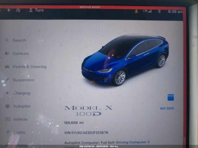 5YJXCAE20JF123676 Tesla MODEL X