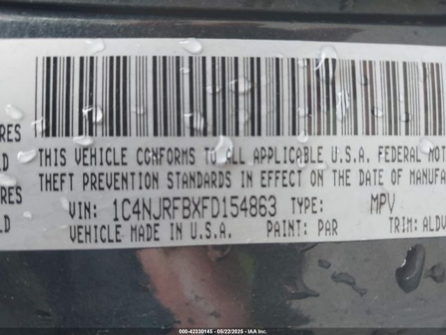 1C4NJRFBXFD154863 Jeep Patriot High Altitude Edition
