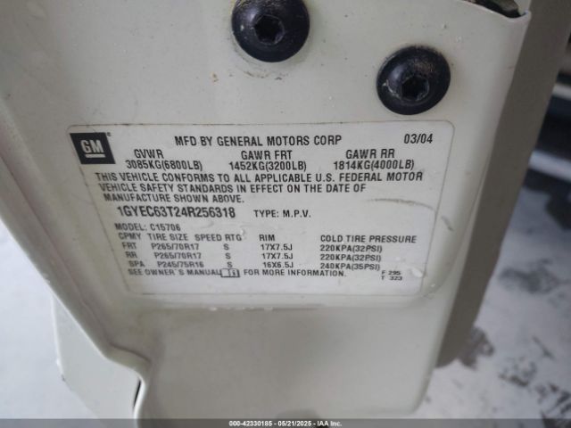 2004 CADILLAC ESCALADE 1GYEC63T24R256318 Photo 8