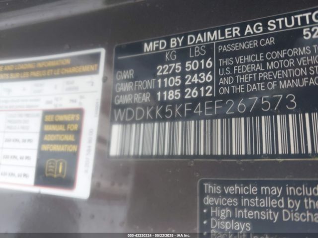 WDDKK5KF4EF267573 Mercedes-Benz E 350