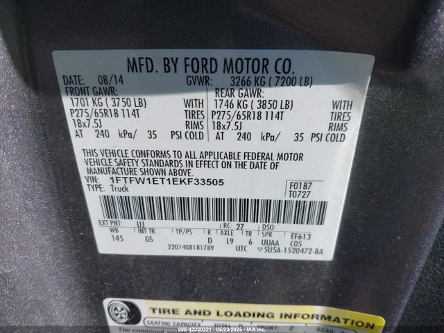 1FTFW1ET1EKF33505 Ford 2014