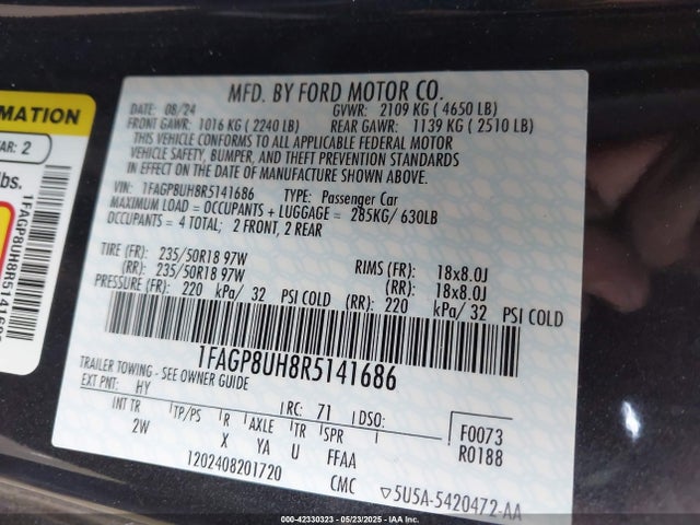 1FAGP8UH8R5141686 Ford 4v
