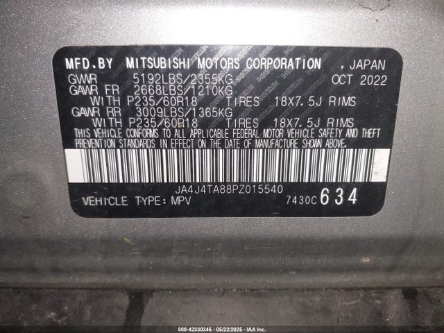 2023 MITSUBISHI OUTLANDER JA4J4TA88PZ015540 Photo 8
