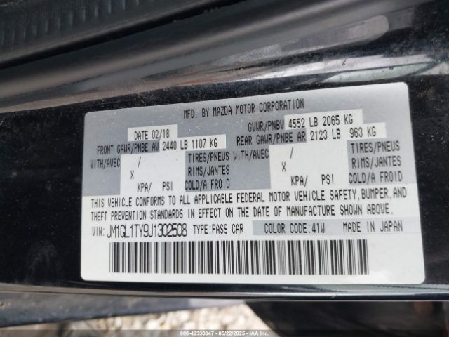 2018 MAZDA MAZDA6 JM1GL1TY9J1302508 Photo 8