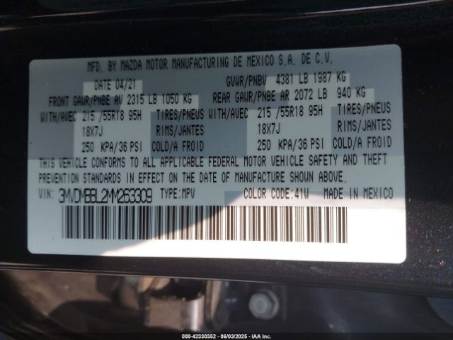 3MVDMBBL2MM263309 Mazda Cx-30 Select