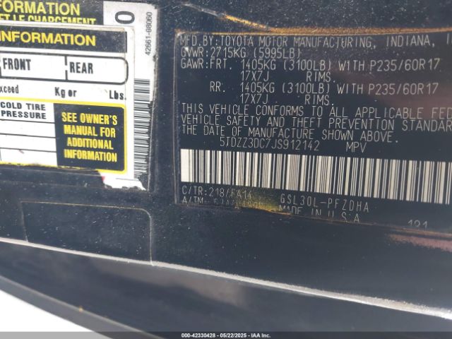 2018 TOYOTA SIENNA 5TDZZ3DC7JS912142 Photo 8