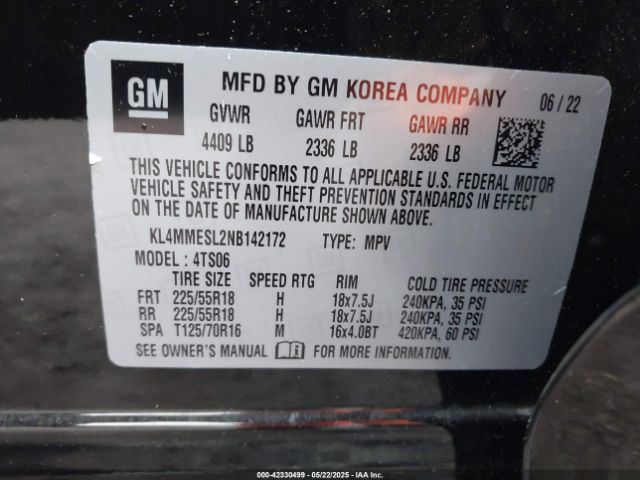 2022 BUICK ENCORE GX KL4MMESL2NB142172 Photo 8