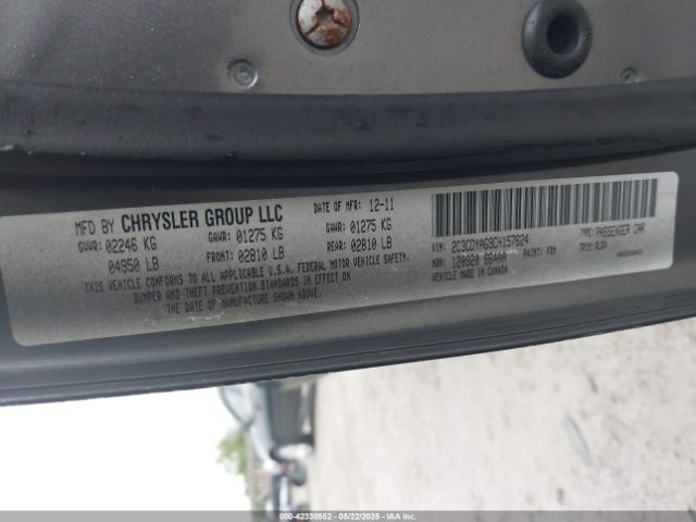 2012 DODGE CHALLENGER 2C3CDYAG9CH157624 Photo 8