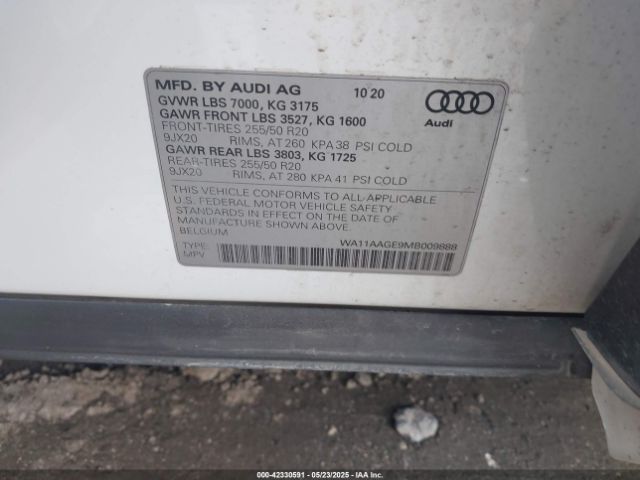 WA11AAGE9MB009888 Audi E-TRON SPORTBACK