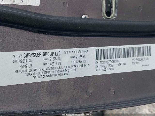 2C3CDXBG3EH366580 Dodge Charger Se