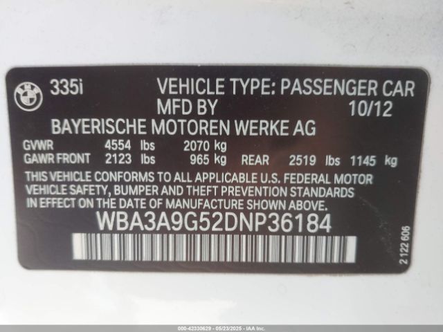 2013 BMW 335I WBA3A9G52DNP36184 Photo 8