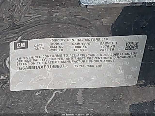 1G6AB5RAXE0149887 Cadillac ATS LUXURY