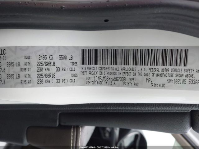 1C4PJMDSXHW567338 Jeep Cherokee Limited 4x4