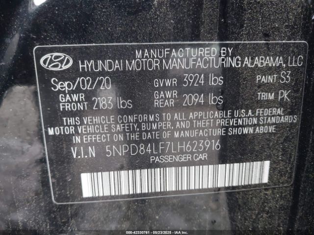 2020 HYUNDAI ELANTRA 5NPD84LF7LH623916 Photo 8