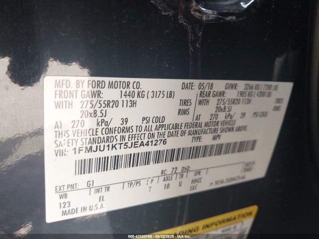 1FMJU1KT5JEA41276 Ford 3.5l gtdi