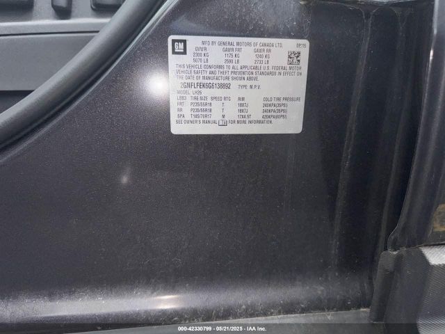 2GNFLFEK6G6138892 Chevrolet EQUINOX LT