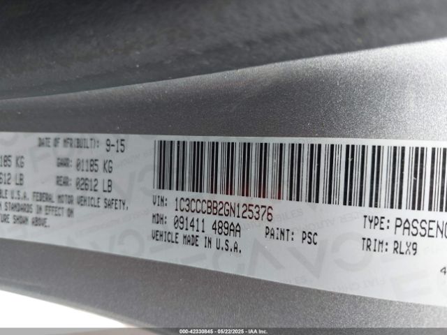 2016 CHRYSLER 200 1C3CCCBB2GN125376 Photo 8