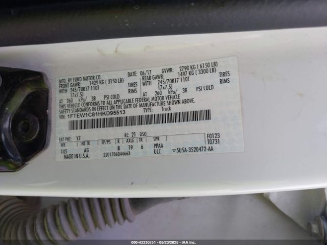 1FTEW1C81HKD95513 Ford F-150 Xl