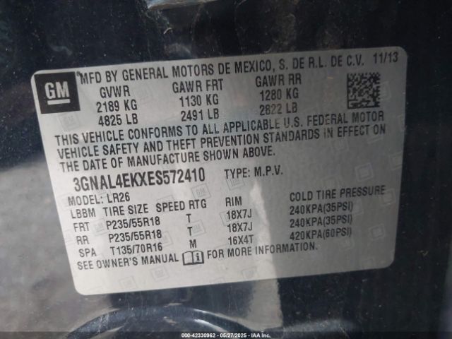 3GNAL4EKXES572410 Chevrolet Captiva Sport Ltz