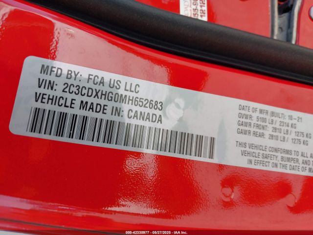 2021 DODGE CHARGER 2C3CDXHG0MH652683 Photo 8