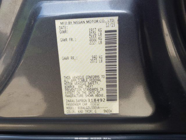 1N4AL3AP8GN318492 Nissan Altima