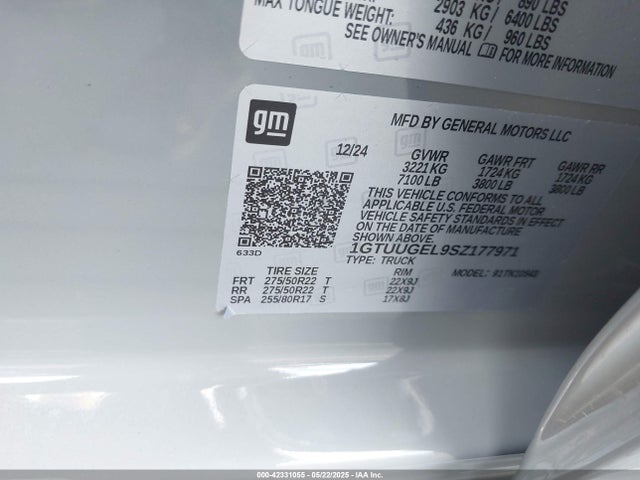 1GTUUGEL9SZ177971 GMC l87