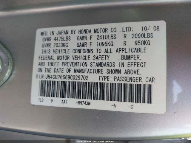 2009 ACURA TSX JH4CU26669C029702 Photo 8